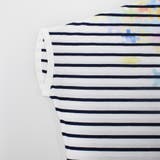 トップスTシャツゆったり体形カバーカジュアルドルマンスリーブボーダー半袖水彩柄M… | LAPULE  | 詳細画像5 