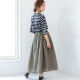 スカート大きいサイズロングフレアカジュアルナチュラルウエストゴムコットンボイルM… | LAPULE  | 詳細画像17 