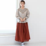 スカート大きいサイズロングフレアカジュアルナチュラルウエストゴムコットンボイルM… | LAPULE  | 詳細画像19 