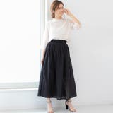 スカート大きいサイズロングフレアカジュアルナチュラルウエストゴムコットンボイルM… | LAPULE  | 詳細画像20 