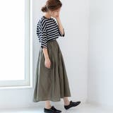 スカート大きいサイズロングフレアカジュアルナチュラルウエストゴムコットンボイルM… | LAPULE  | 詳細画像21 