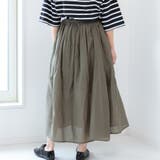 スカート大きいサイズロングフレアカジュアルナチュラルウエストゴムコットンボイルM… | LAPULE  | 詳細画像7 