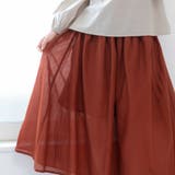 スカート大きいサイズロングフレアカジュアルナチュラルウエストゴムコットンボイルM… | LAPULE  | 詳細画像10 