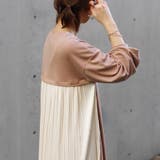 ワンピース長袖春ゆったり体型カバーロングバックプリーツバイカラーバックシャンカジ… | LAPULE  | 詳細画像11 