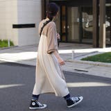 ワンピース長袖春ゆったり体型カバーロングバックプリーツバイカラーバックシャンカジ… | LAPULE  | 詳細画像22 