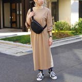 ワンピース長袖春ゆったり体型カバーロングバックプリーツバイカラーバックシャンカジ… | LAPULE  | 詳細画像5 