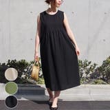 ワンピース春夏体型カバーロングワンピースノースリーブ綿100%シンプルカジュアル… | LAPULE  | 詳細画像1 