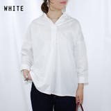 ホワイト(01)M | スキッパーシャツ体型カバーゆったり大きいサイズオーバーサイズ前後差プチプラM大き… | LAPULE 