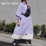 ホワイト×ネイビー(85)M | レディースファッション通販ワンピース 春 長袖 | relaclo
