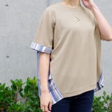 トップスTシャツ半袖夏ゆったり体型カバーカジュアルワッフルバックシャンストライプ… | LAPULE  | 詳細画像16 