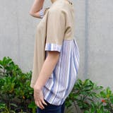 トップスTシャツ半袖夏ゆったり体型カバーカジュアルワッフルバックシャンストライプ… | LAPULE  | 詳細画像17 