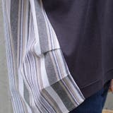 トップスTシャツ半袖夏ゆったり体型カバーカジュアルワッフルバックシャンストライプ… | LAPULE  | 詳細画像10 