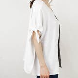 ブラウス半袖リボン袖リボン2way40代ゆったり大きめ体型カバーナチュラル韓国フ… | LAPULE | 詳細画像14