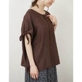 ブラウス半袖リボン袖リボン2way40代ゆったり大きめ体型カバーナチュラル韓国フ… | LAPULE | 詳細画像10