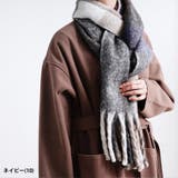 マフラー太フリンジふわふわあったかバルキーフリンジ大判チェックプチプラM大きいサ… | LAPULE | 詳細画像12
