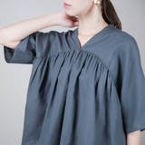 ブラウス半袖40代ゆったり大きめ体型カバーナチュラルきれいめ大人可愛い韓国ファッ… | LAPULE  | 詳細画像13 