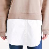 裏起毛トップスプルオーバーシャツ冬ゆったり大きいサイズ体型カバーレイヤードドッキ… | LAPULE  | 詳細画像18 