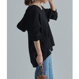 トップスワッフルサーマル長袖パーカー冬春ゆったり大きめ体型カバーVネックオーバー… | LAPULE  | 詳細画像5 