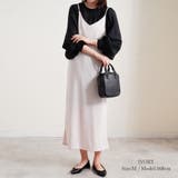 アイボリー(44)M | カットポンチ 後ろシャーリングキャミワンピ レディース | LAPULE