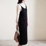 ブラック(02)M | カットポンチ 後ろシャーリングキャミワンピ レディース | LAPULE
