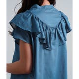 フリルブラウス トップス フレンチスリーブ | LAPULE  | 詳細画像5 