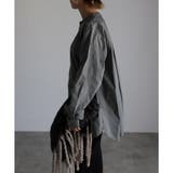 スタンドカラーデザインシャツ レディース 長袖 秋冬 スリット 20代 30代 | relaclo | 詳細画像6 