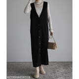 前後2Way ポンチ素材ジャンパースカート レディース | LAPULE | 詳細画像14