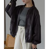 サテンライクオーバーサイズブルゾン レディース アウター | LAPULE  | 詳細画像12 