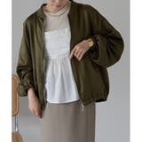 サテンライクオーバーサイズブルゾン レディース アウター | LAPULE  | 詳細画像8 