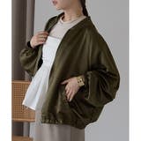 サテンライクオーバーサイズブルゾン レディース アウター | LAPULE  | 詳細画像9 