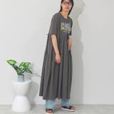 前後プリント ティアードワンピース 半袖 | LAPULE | 詳細画像5