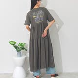 前後プリント ティアードワンピース 半袖 | LAPULE | 詳細画像6