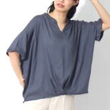 接触冷感 スキッパーブラウス 半袖 | relaclo | 詳細画像8