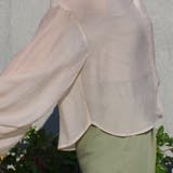 ブラウス長袖トップスシアーブラウスシースルー透け素材きれいめボリューム袖スタンド… | LAPULE  | 詳細画像17 