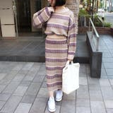 ゆったりニットセーターボーダーパフスリーブオーバーシルエット丸首トップスM大きい… | LAPULE  | 詳細画像14 