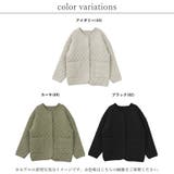 キルティング ノーカラーコート レディース | LAPULE | 詳細画像2