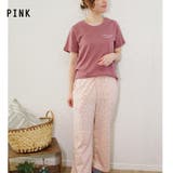 ピンク(18)F | ルームウェア部屋着上下セットTシャツ半袖ワイドパンツ30代ゆったりレオパードプチ… | LAPULE 