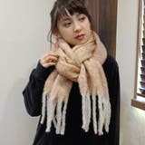冬マフラーボリュームざっくりバルキーふわふわフリンジミルキーカラーM大きいサイズ… | LAPULE | 詳細画像8