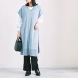 トップスベストニットベストロングベストサイドリボン冬春ゆったり大きいサイズ体型カ… | LAPULE  | 詳細画像17 