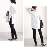 トップス長袖ロンT 冬春ゆったり体型カバーバックヘンリーバックデザインサイドスリ… | LAPULE  | 詳細画像17 