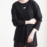 トップス長袖ロンT 冬春ゆったり体型カバーバックヘンリーバックデザインサイドスリ… | LAPULE  | 詳細画像9 