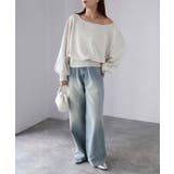 裏毛オフショルダースウェットトップス | Riberry | 詳細画像19 