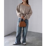 裏毛オフショルダースウェットトップス | Riberry | 詳細画像3 