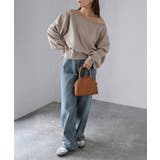 裏毛オフショルダースウェットトップス | Riberry | 詳細画像4 