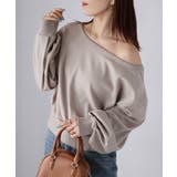 裏毛オフショルダースウェットトップス | Riberry | 詳細画像5 