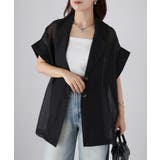 ブラック | シアー半袖シャツジャケット | Riberry