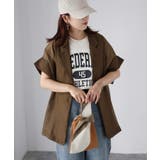 ブラウン | シアー半袖シャツジャケット | Riberry