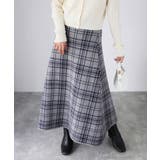 チェック柄ジャガードニットフレアスカート | Riberry | 詳細画像12 