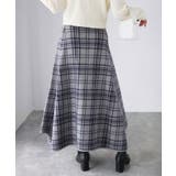 チェック柄ジャガードニットフレアスカート | Riberry | 詳細画像14 