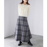 チェック柄ジャガードニットフレアスカート | Riberry | 詳細画像16 